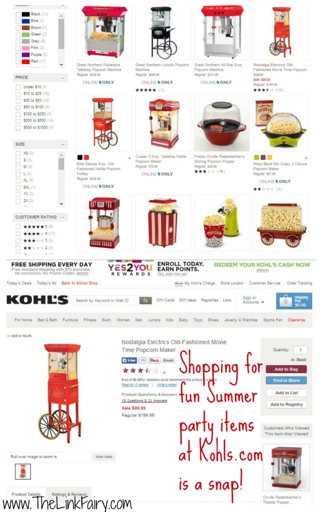 Summer Party shopping at Kohls.com
