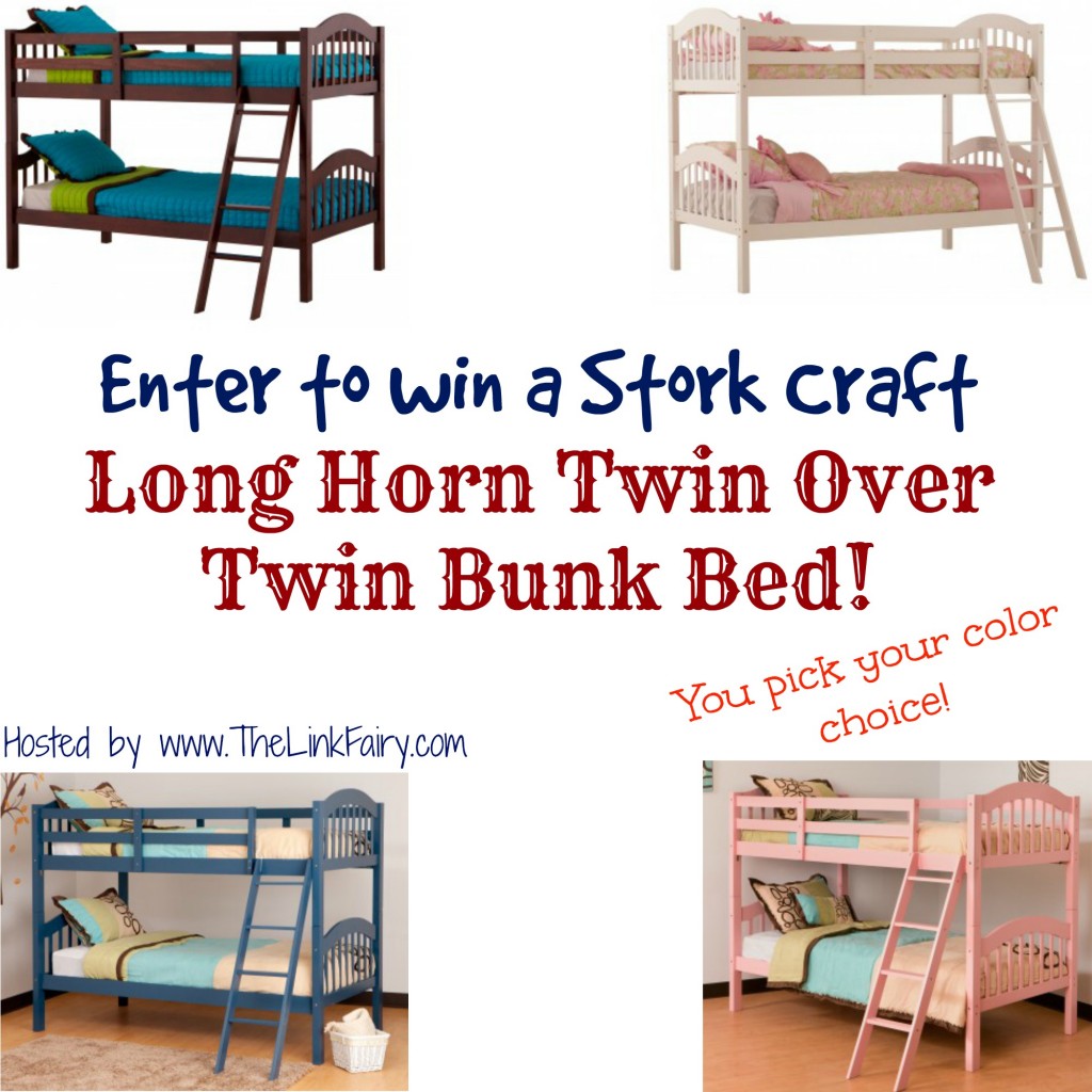 Enter to win a Stork Craft Long Horn Twin Over Twin Bunk Bed at www.TheLinkFairy.com!