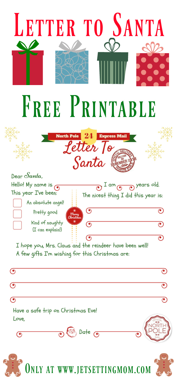 Free Letter From Santa Printable Template