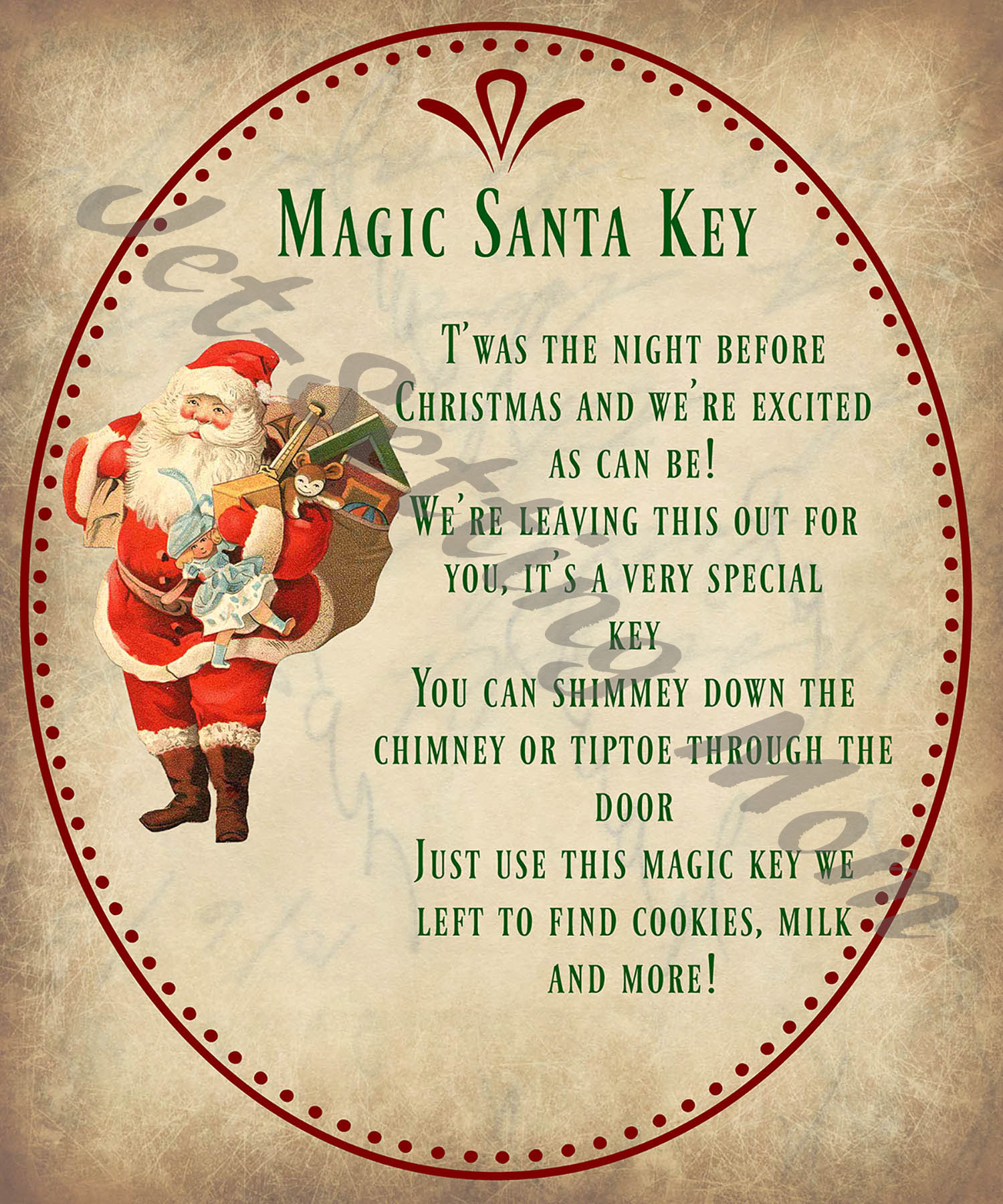 DIY Christmas Crafts Magic Santa Key How To FREE Printable
